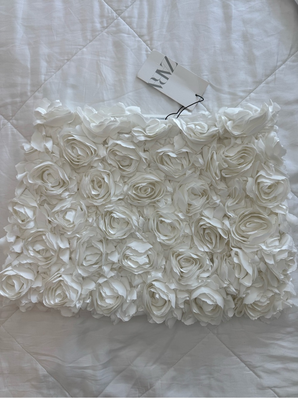 Zara Ivory Appliqué Mini Skirt